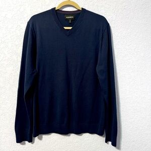 Bonobos Navy V-neck Slim Fit Merino Wool Men’s Plus Size Pullover Sweater